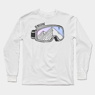 Sunset Mountain Ski Goggles | Snow Long Sleeve T-Shirt